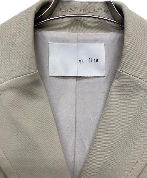 qualite（カリテ）qualite (カリテ) ドレープツイル2WAYコート/3248-00-00000 ベージュ サイズ:36の古着・服飾アイテム