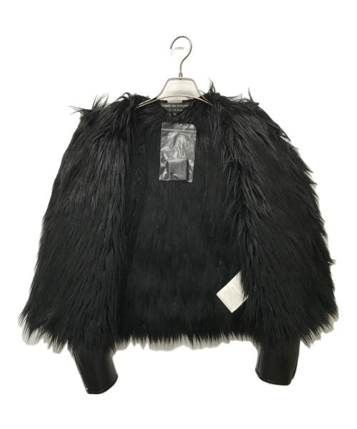 COMME des GARCONS HOMME PLUS（コムデギャルソンオムプリュス）COMME des GARCONS HOMME PLUS (コムデギャルソンオムプリュス) フェイクレザーシングルライダースジャケット ブラック サイズ:Sの古着・服飾アイテム