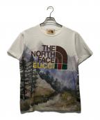 GUCCI×THE NORTH FACEグッチ×ザ ノース フェイス）の古着「ロゴプリントフォレストTシャツ」｜ホワイト