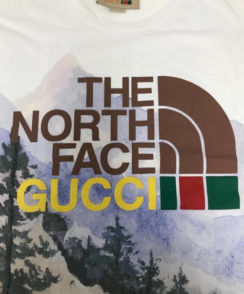 GUCCI（グッチ）GUCCI (グッチ) THE NORTH FACE (ザ ノース フェイス) ロゴプリントフォレストTシャツ ホワイト サイズ:XSの古着・服飾アイテム