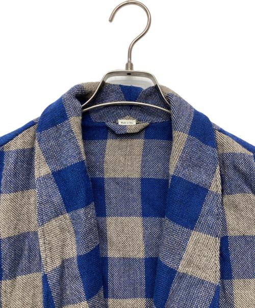 GUCCI（グッチ）GUCCI (グッチ) ブロックチェック ガウン コート ブルー×ベージュ サイズ:48の古着・服飾アイテム