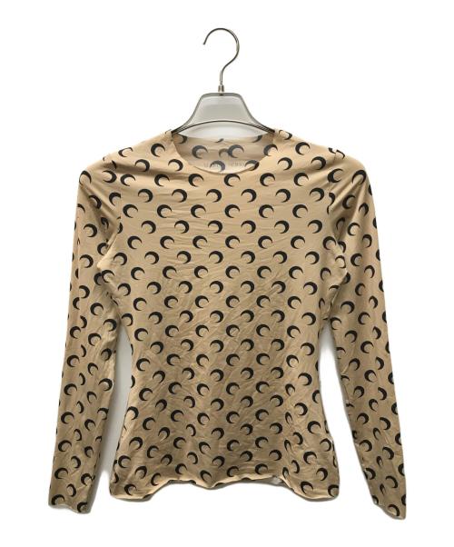 MARINE SERRE（マリーンセル）marine serre (マリーンセル) ムーンプリントセカンドスキンカットソー ベージュ サイズ:Mの古着・服飾アイテム
