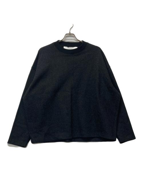 nonnotte（ノノット）nonnotte (ノノット) box pullover-super120's heavyinlay melton ブラック サイズ:SIZE５の古着・服飾アイテム
