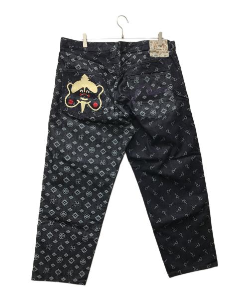 EVISU（エヴィス）EVISU (エビス) LOT5020モノグラムカモメペイントデニムパンツ インディゴ サイズ:SIZE 101cm（W40)の古着・服飾アイテム