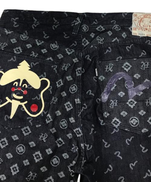 EVISU（エヴィス）EVISU (エビス) LOT5020モノグラムカモメペイントデニムパンツ インディゴ サイズ:SIZE 101cm（W40)の古着・服飾アイテム