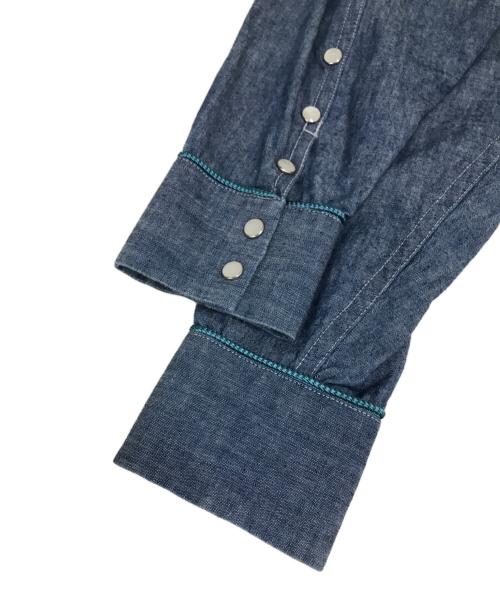 HUMAN MADE（ヒューマンメイド）HUMAN MADE (ヒューマンメイド) ダックデザイン ウエスタンシャツ インディゴ サイズ:Ｌの古着・服飾アイテム