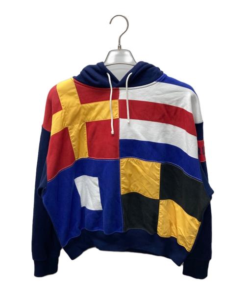 POLO RALPH LAUREN（ポロ・ラルフローレン）POLO RALPH LAUREN (ポロ・ラルフローレン) パッチワークデザインプルオーバーパーカー ネイビー サイズ:SIZE Mの古着・服飾アイテム