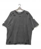 PRANK PROJECTプランクプロジェクト）の古着「Damage Pigment T-Shirt」｜グレー