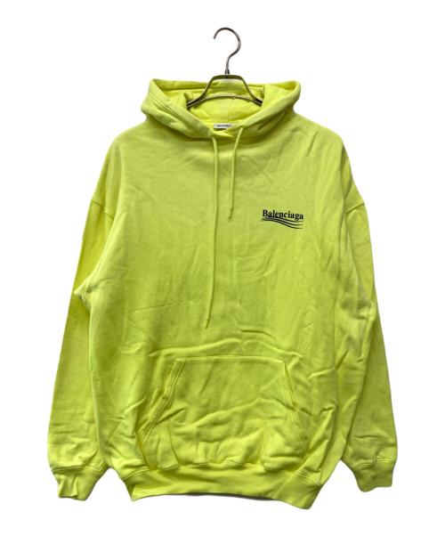 BALENCIAGA（バレンシアガ）BALENCIAGA (バレンシアガ) キャンペーンロゴ プルオーバー パーカー イエロー サイズ:Sの古着・服飾アイテム