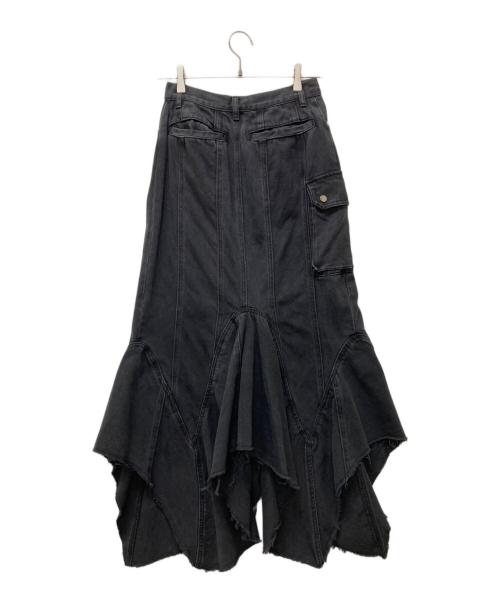 PRANK PROJECT（プランクプロジェクト）PRANK PROJECT (プランクプロジェクト) Wavy Hem Denim Skirt ブラック サイズ:38の古着・服飾アイテム