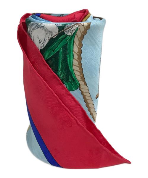 HERMES（エルメス）HERMES (エルメス) Christophe Colomb decouvreシルクスカーフ レッドの古着・服飾アイテム