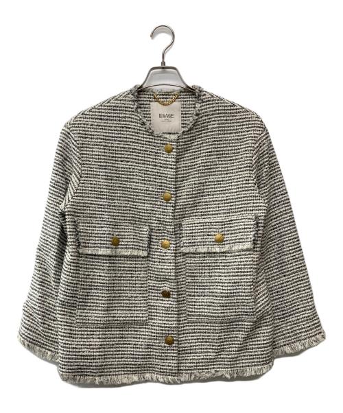 journal standard L'essage（ジャーナルスタンダード レサージュ）journal standard L'essage (ジャーナルスタンダード レサージュ) GIOLICA MIXツイードWIDEジャケット ベージュ サイズ:-の古着・服飾アイテム