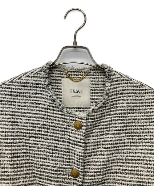 journal standard L'essage（ジャーナルスタンダード レサージュ）journal standard L'essage (ジャーナルスタンダード レサージュ) GIOLICA MIXツイードWIDEジャケット ベージュ サイズ:-の古着・服飾アイテム