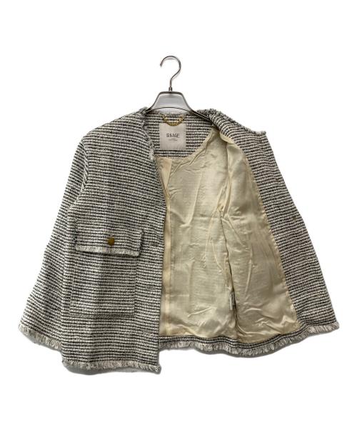 journal standard L'essage（ジャーナルスタンダード レサージュ）journal standard L'essage (ジャーナルスタンダード レサージュ) GIOLICA MIXツイードWIDEジャケット ベージュ サイズ:-の古着・服飾アイテム