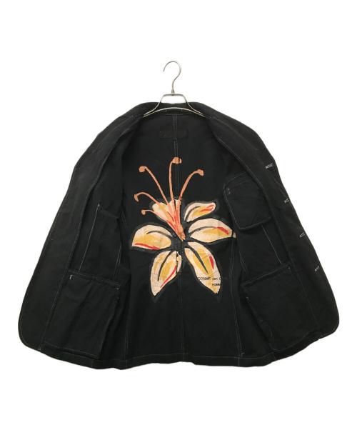COMME des GARCONS HOMME（コムデギャルソン オム）COMME des GARCONS HOMME (コムデギャルソン オム) 03SSフラワーペイントテーラードジャケット/CUBA期 ブラック サイズ:Mの古着・服飾アイテム