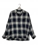 WACKO MARIAワコマリア）の古着「OMBRE CHECK OPEN COLLAR SHIRT L/S」｜ブラック