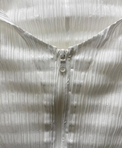 PLEATS PLEASE（プリーツプリーズ）PLEATS PLEASE (プリーツプリーズ) プリーツジップパーカー ホワイト サイズ:4の古着・服飾アイテム