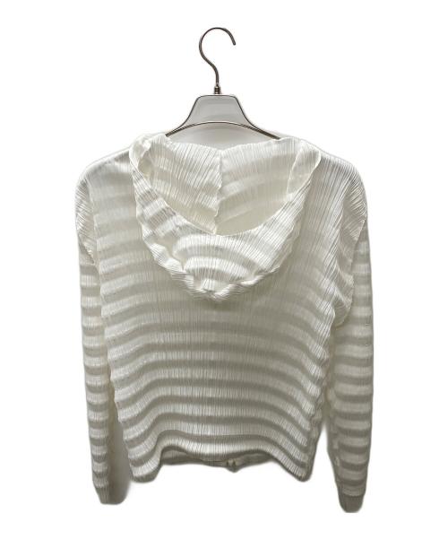 PLEATS PLEASE（プリーツプリーズ）PLEATS PLEASE (プリーツプリーズ) プリーツジップパーカー ホワイト サイズ:4の古着・服飾アイテム