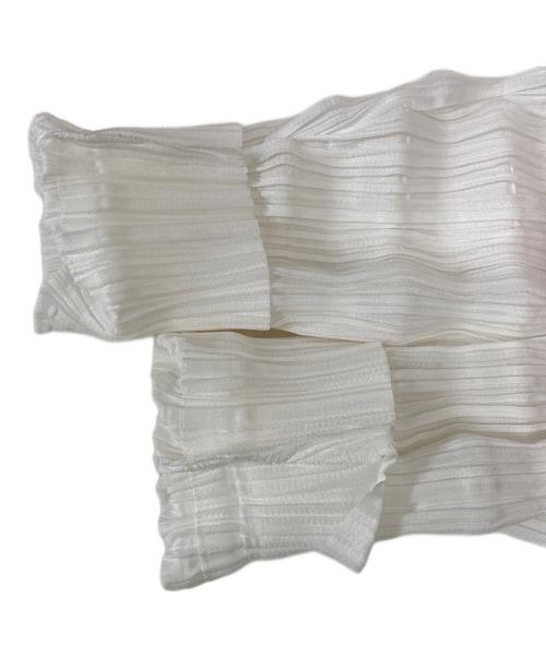 PLEATS PLEASE（プリーツプリーズ）PLEATS PLEASE (プリーツプリーズ) プリーツジップパーカー ホワイト サイズ:4の古着・服飾アイテム