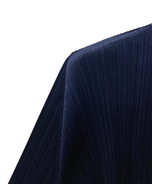 PLEATS PLEASE（プリーツプリーズ）PLEATS PLEASE (プリーツプリーズ) プリーツカーディガン ブルー×ネイビー サイズ:3の古着・服飾アイテム