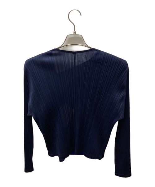 PLEATS PLEASE（プリーツプリーズ）PLEATS PLEASE (プリーツプリーズ) プリーツカーディガン ブルー×ネイビー サイズ:3の古着・服飾アイテム