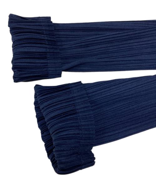 PLEATS PLEASE（プリーツプリーズ）PLEATS PLEASE (プリーツプリーズ) プリーツカーディガン ブルー×ネイビー サイズ:3の古着・服飾アイテム