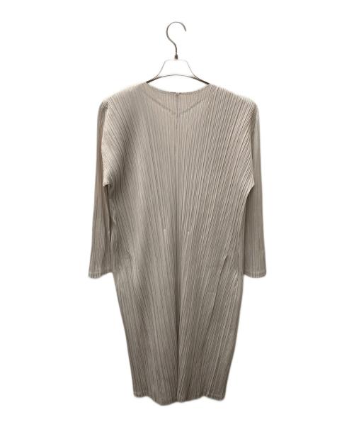 PLEATS PLEASE（プリーツプリーズ）PLEATS PLEASE (プリーツプリーズ) プリーツロングカーディガン ベージュ サイズ:3の古着・服飾アイテム