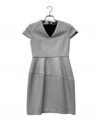 YOKO CHANヨーコチャン）の古着「Vネック切替ワンピース」｜ブルー