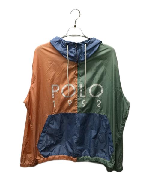 POLO RALPH LAUREN（ポロ・ラルフローレン）POLO RALPH LAUREN (ポロ・ラルフローレン) バイカラーアノラックパーカー オレンジ×グリーン サイズ:XLの古着・服飾アイテム