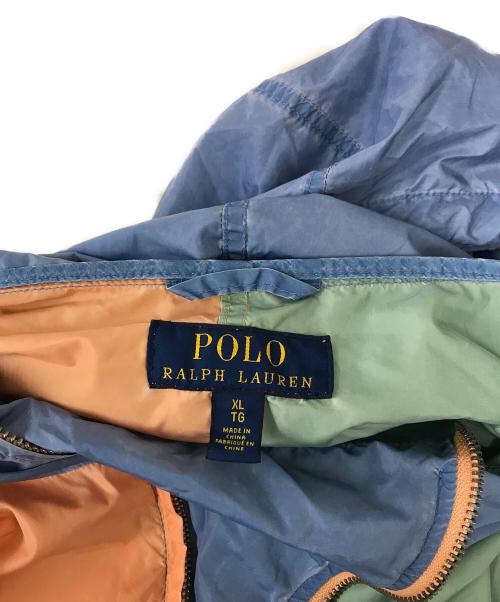 POLO RALPH LAUREN（ポロ・ラルフローレン）POLO RALPH LAUREN (ポロ・ラルフローレン) バイカラーアノラックパーカー オレンジ×グリーン サイズ:XLの古着・服飾アイテム