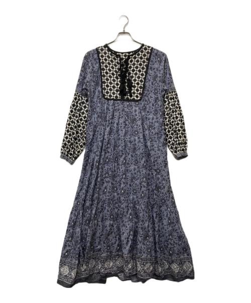 freada（フリーダ）Freada (フリーダ) インド胸キルトプリントワンピース グレー サイズ:SIZE ONEの古着・服飾アイテム