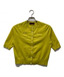 CABAN（キャバン）の古着「ファインポリエステル ハーフスリーブポケットカーディガン CABaN」｜イエロー