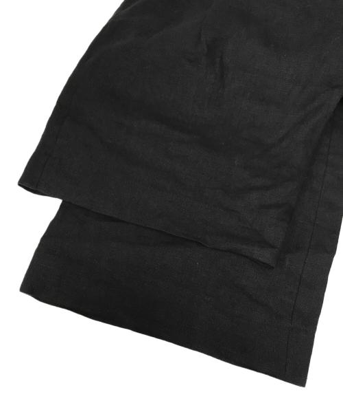 eunoia（ユノイア）eunoia (ユノイア) リネンワイドパンツ ブラック サイズ:FREEの古着・服飾アイテム