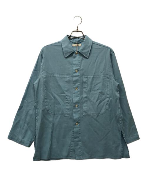 UNFIL（アンフィル）unfil (アンフィル) パナマ コットン シャツジャケット ブルー サイズ:SIZE1 未使用品の古着・服飾アイテム