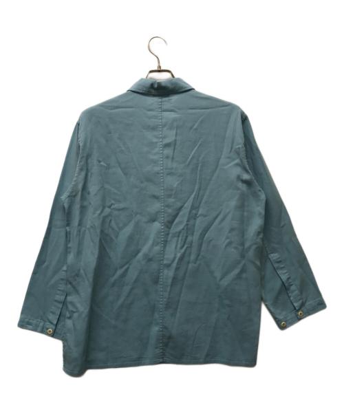 UNFIL（アンフィル）unfil (アンフィル) パナマ コットン シャツジャケット ブルー サイズ:SIZE1 未使用品の古着・服飾アイテム