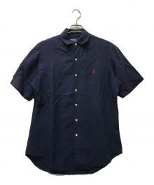 POLO RALPH LAUREN（ポロ・ラルフローレン）の古着「シルクリネンS/Sシャツ」｜ネイビー