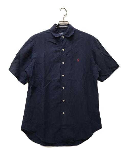 POLO RALPH LAUREN（ポロ・ラルフローレン）POLO RALPH LAUREN (ポロ・ラルフローレン) シルクリネンS/Sシャツ ネイビー サイズ:Ｍの古着・服飾アイテム