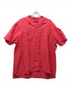 POLO RALPH LAURENポロ・ラルフローレン）の古着「シルクリネンオープンカラーシャツ」｜レッド