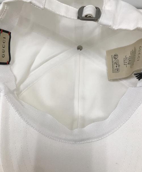 GUCCI（グッチ）GUCCI (グッチ) エンブロイダリー ベースボールキャップ ホワイト サイズ:L(59cm)の古着・服飾アイテム