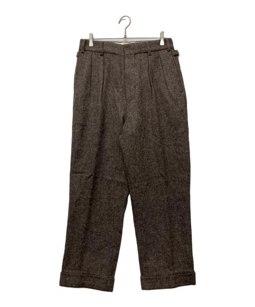 A.PRESSE（アプレッセ）A.PRESSE (アプレッセ) Tweed Two Tack Trousers ブラウン サイズ:1の古着・服飾アイテム