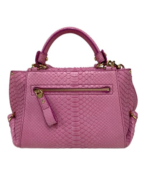 Salvatore Ferragamo（サルヴァトーレ フェラガモ）Salvatore Ferragamo (サルヴァトーレ フェラガモ) ガンチーニパイソン2WAYバッグ ピンクの古着・服飾アイテム