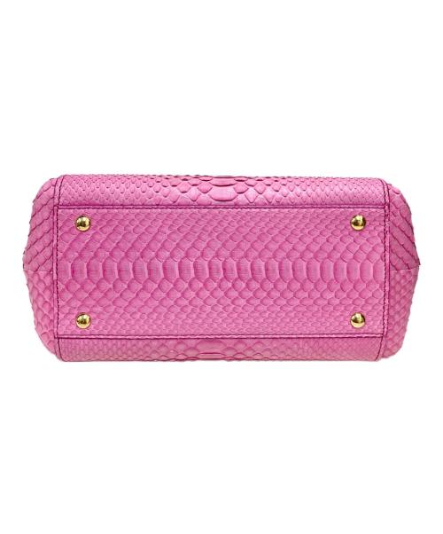 Salvatore Ferragamo（サルヴァトーレ フェラガモ）Salvatore Ferragamo (サルヴァトーレ フェラガモ) ガンチーニパイソン2WAYバッグ ピンクの古着・服飾アイテム