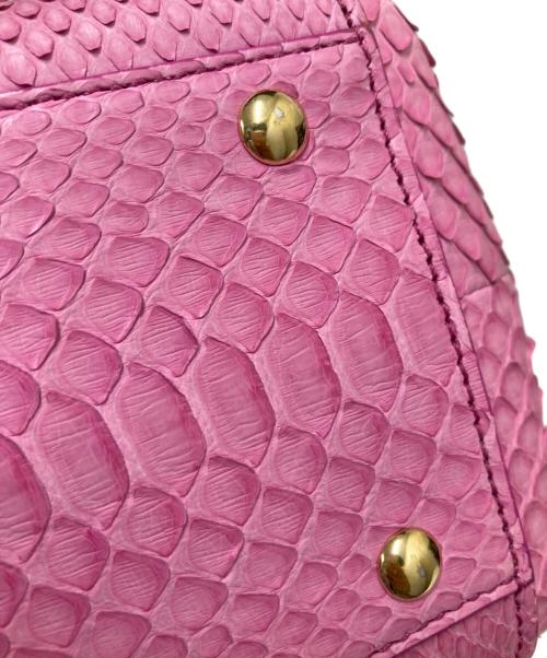 Salvatore Ferragamo（サルヴァトーレ フェラガモ）Salvatore Ferragamo (サルヴァトーレ フェラガモ) ガンチーニパイソン2WAYバッグ ピンクの古着・服飾アイテム