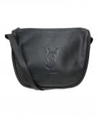 Yves Saint Laurentイヴサンローラン）の古着「ヴィンテージロゴレザーショルダーバッグ」｜ブラック