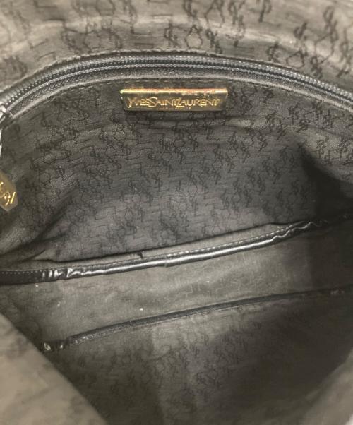 Yves Saint Laurent（イヴサンローラン）Yves Saint Laurent (イヴサンローラン) ヴィンテージロゴレザーショルダーバッグ ブラックの古着・服飾アイテム