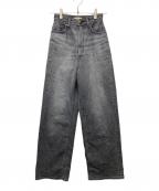 YANUKヤヌーク）の古着「JOAN Loose Straight デニムパンツ」｜ブラック