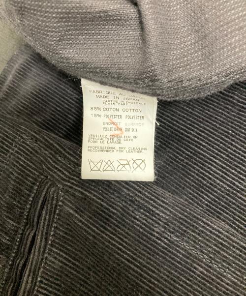 Yohji Yamamoto pour homme（ヨウジヤマモト プールオム）Yohji Yamamoto pour homme (ヨウジヤマモト プールオム) レザー×コーデュロイチェスターコート ブラック サイズ:3の古着・服飾アイテム