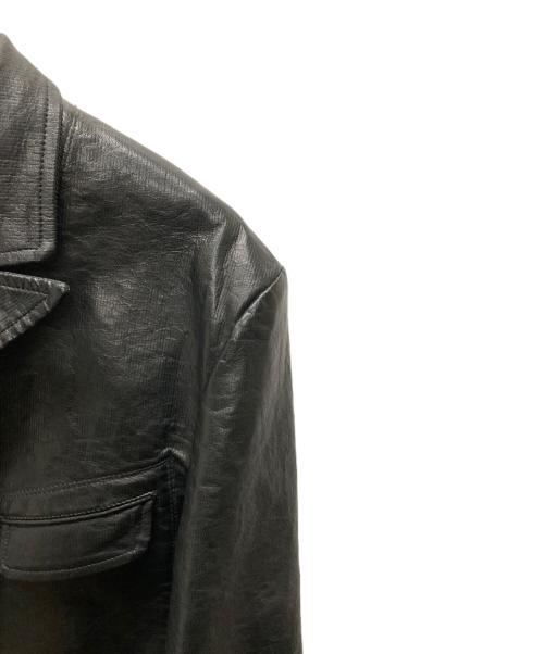 Yohji Yamamoto pour homme（ヨウジヤマモト プールオム）Yohji Yamamoto pour homme (ヨウジヤマモト プールオム) レザー×コーデュロイチェスターコート ブラック サイズ:3の古着・服飾アイテム