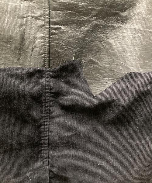 Yohji Yamamoto pour homme（ヨウジヤマモト プールオム）Yohji Yamamoto pour homme (ヨウジヤマモト プールオム) レザー×コーデュロイチェスターコート ブラック サイズ:3の古着・服飾アイテム