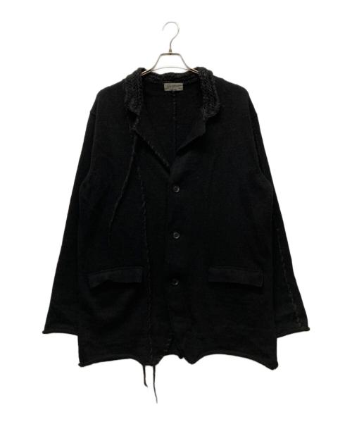 Yohji Yamamoto pour homme（ヨウジヤマモト プールオム）Yohji Yamamoto pour homme (ヨウジヤマモト プールオム) 毛糸ステッチニットジャケット ブラック サイズ:3の古着・服飾アイテム